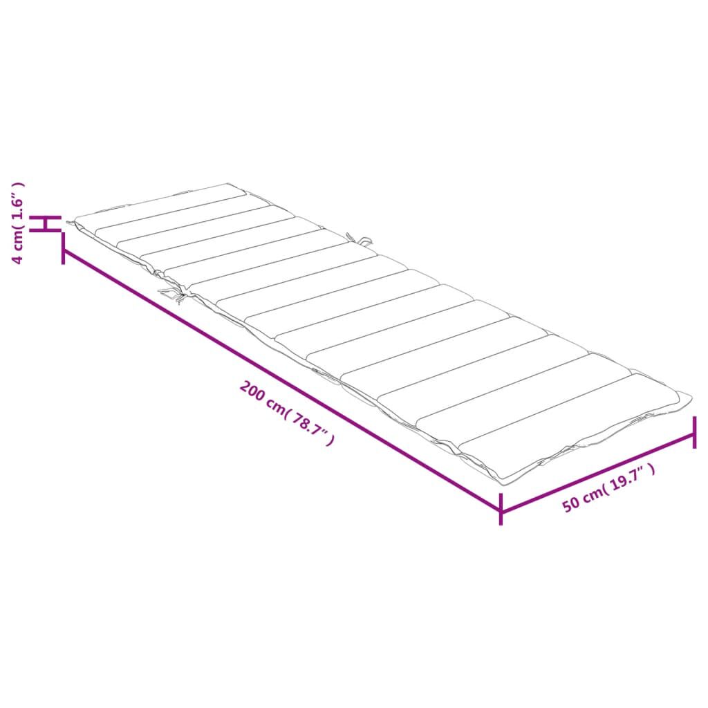vidaXL Μαξιλάρι Ξαπλώστρας Ανοιχτό Γκρι 200x50x4 εκ. Ύφασμα