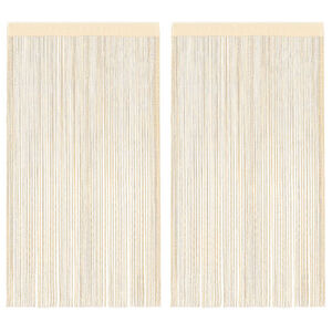 vidaXL Κουρτίνες με Κρόσσια 2 τεμ. Κρεμ 100 x 250 εκ.