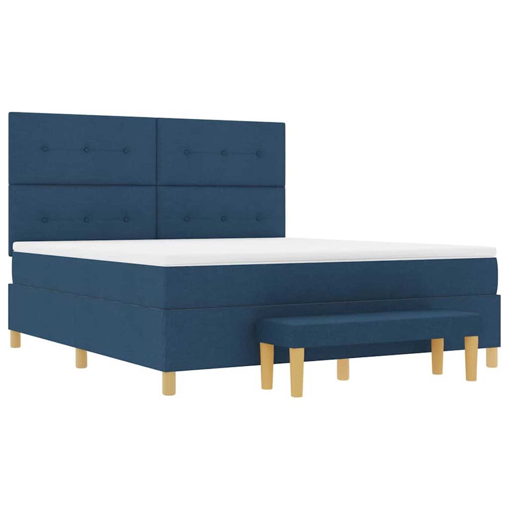 vidaXL Κρεβάτι με ελατήρια με στρώμα Μπλε 180 x 200 cm ύφασμα