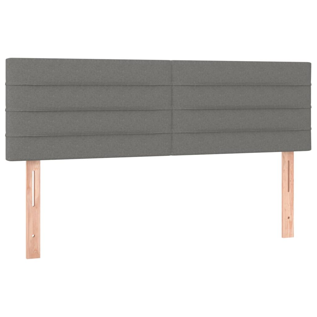 vidaXL Κρεβάτι Boxspring με Στρώμα Σκούρο Γκρι 140x200 εκ Υφασμάτινο