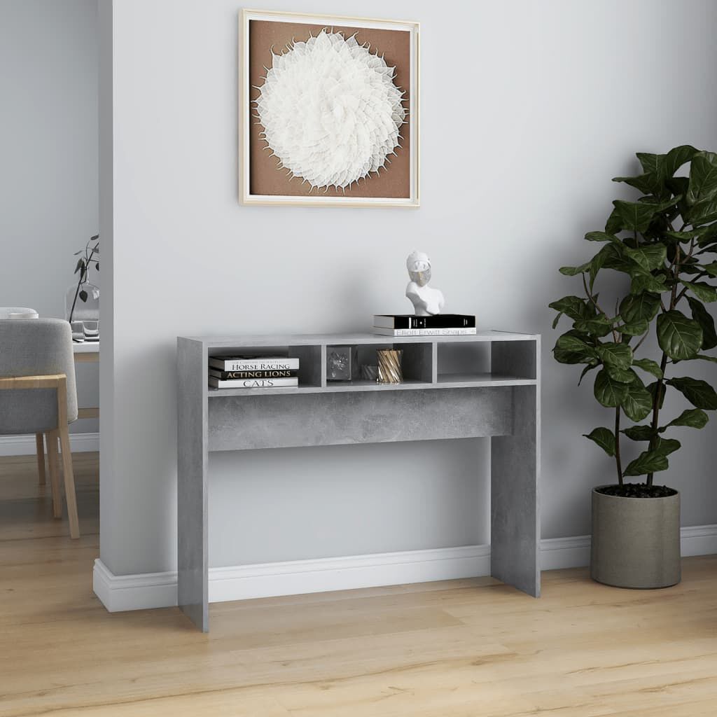 vidaXL Τραπέζι Κονσόλα Γκρι Σκυροδέματος 105x30x80 εκ. από Επεξ. Ξύλο
