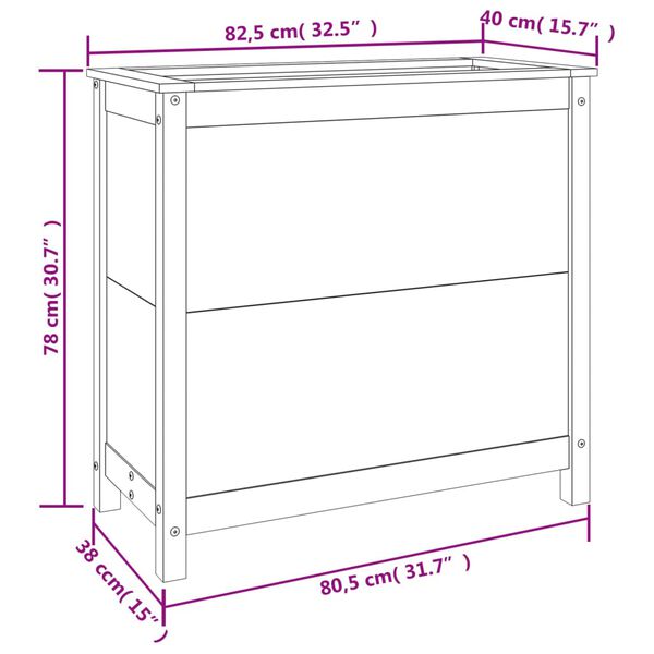 vidaXL Ζαρντινιέρα Μελί 82,5 x 40 x 78 εκ. από Μασίφ Ξύλο Πεύκου