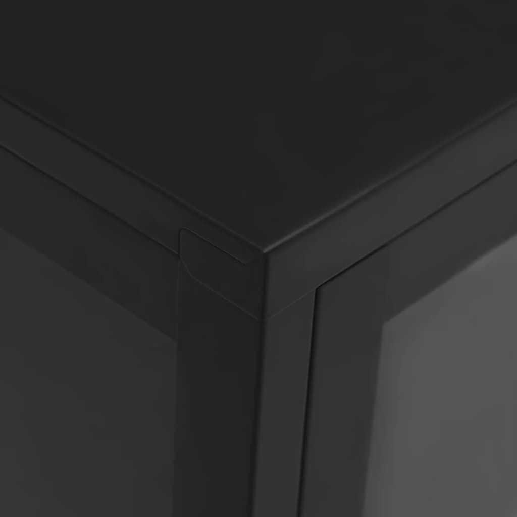 vidaXL Μπουφές Μαύρος 75 x 35 x 105 εκ. από Ατσάλι και Γυαλί