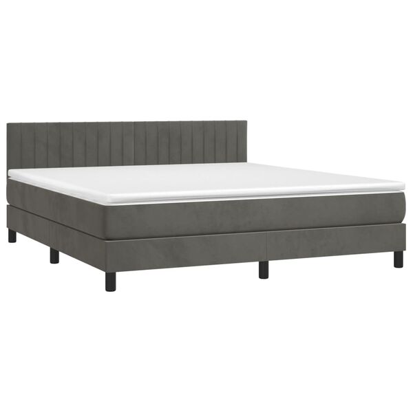 vidaXL &Kappa;&rho;&epsilon;&beta;ά&tau;&iota; Boxspring &mu;&epsilon; &Sigma;&tau;&rho;ώ&mu;&alpha; & LED &Sigma;&kappa;. &Gamma;&kappa;&rho;&iota; 160x200&epsilon;&kappa;. &Beta;&epsilon;&lambda;&omicron;ύ&delta;&iota;&nu;&omicron;