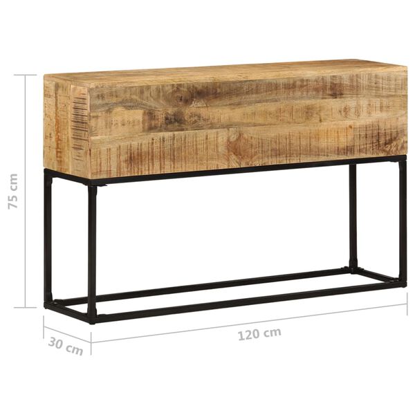 vidaXL Τραπέζι Κονσόλα 120 x 30 x 75 εκ. από Ακατέργαστο Ξύλο Μάνγκο