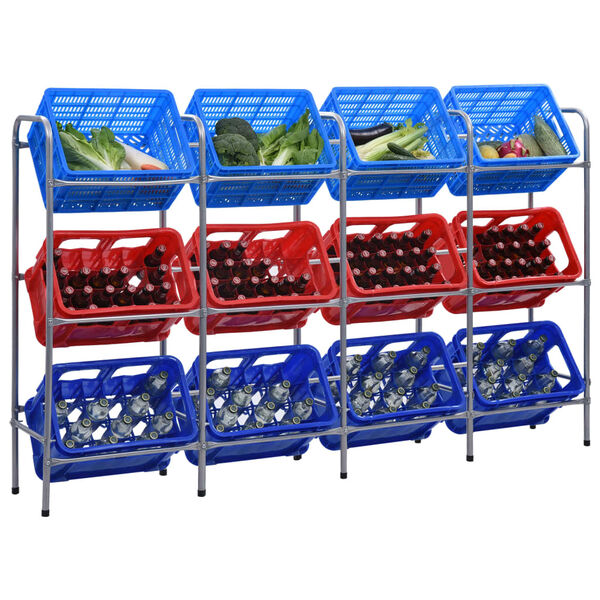 vidaXL &Rho;ά&phi;&iota; &Alpha;&pi;&omicron;&theta;ή&kappa;&epsilon;&upsilon;&sigma;&eta;&sigmaf; &gamma;&iota;&alpha; 12 &Kappa;&iota;&beta;ώ&tau;&iota;&alpha; &Alpha;&sigma;&eta;&mu;ί 190x33x116 &epsilon;&kappa;. &Alpha;&tau;&sigma;ά&lambda;&iota;&nu;&omicron;