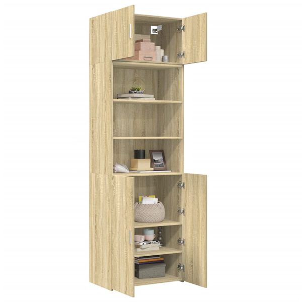 vidaXL Ραφιέρα με Ντουλάπια Sonoma Δρυς 70x42,5x225 εκ. Επεξ. Ξύλο