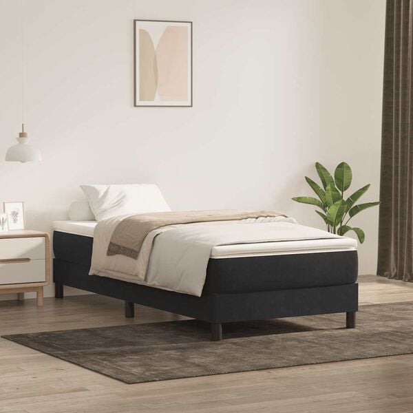 vidaXL &Kappa;&rho;&epsilon;&beta;ά&tau;&iota; Boxspring &mu;&epsilon; &Sigma;&tau;&rho;ώ&mu;&alpha; &Mu;&alpha;ύ&rho;&omicron; 80x220 &epsilon;&kappa;. &Beta;&epsilon;&lambda;&omicron;ύ&delta;&iota;&nu;&omicron;