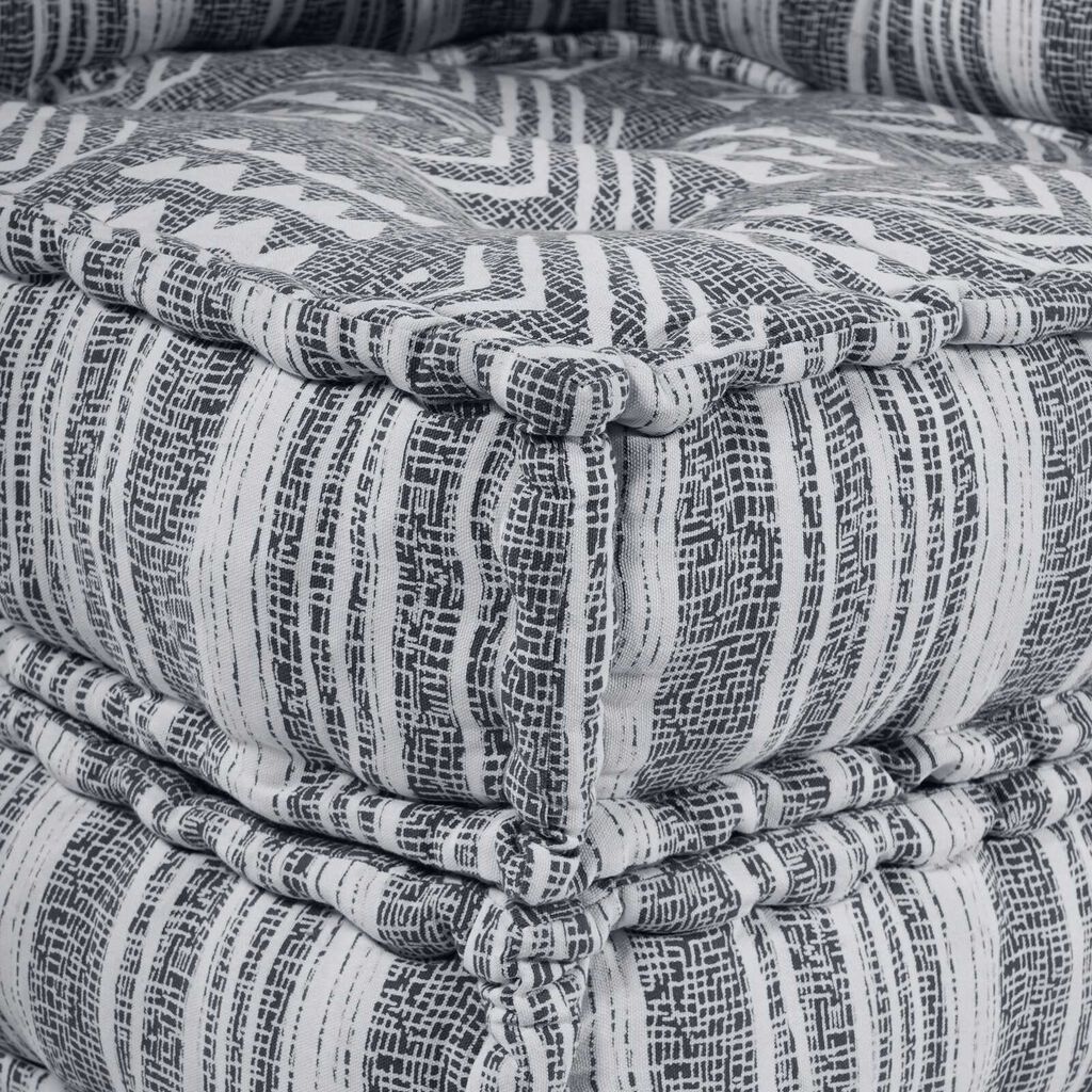vidaXL Μοντέρνος Πούφ Σαλονιού 3 Θέσεων - Light Grey Fabric, Εύκολη Μετατροπή