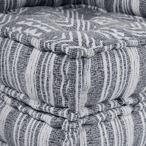 vidaXL Μοντέρνος Πούφ Σαλονιού 3 Θέσεων - Light Grey Fabric, Εύκολη Μετατροπή