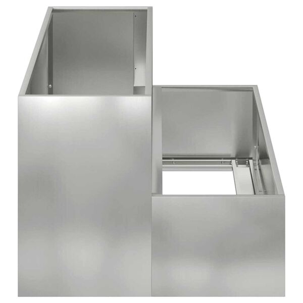 vidaXL Γλάστρα Κήπου Ασημί 100 x 60 x 45 εκ Γαλβανισμένος χάλυβας