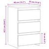 vidaXL Κομοδίνα 2 τεμ. Λευκά 40 x 35 x 62,5 εκ. από Επεξ. Ξύλο