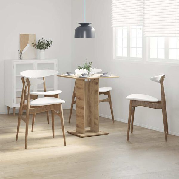 vidaXL Τραπέζι Bistro Χρώμα Τεχνίτης Δρυς 60 x 60 x 75 εκ. Μοριοσανίδα