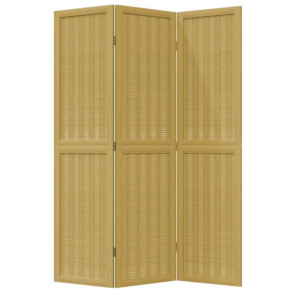 vidaXL Διαχωριστικό Χώρου με 3 Πάνελ Καφέ από Μασίφ Ξύλο Παυλώνιας