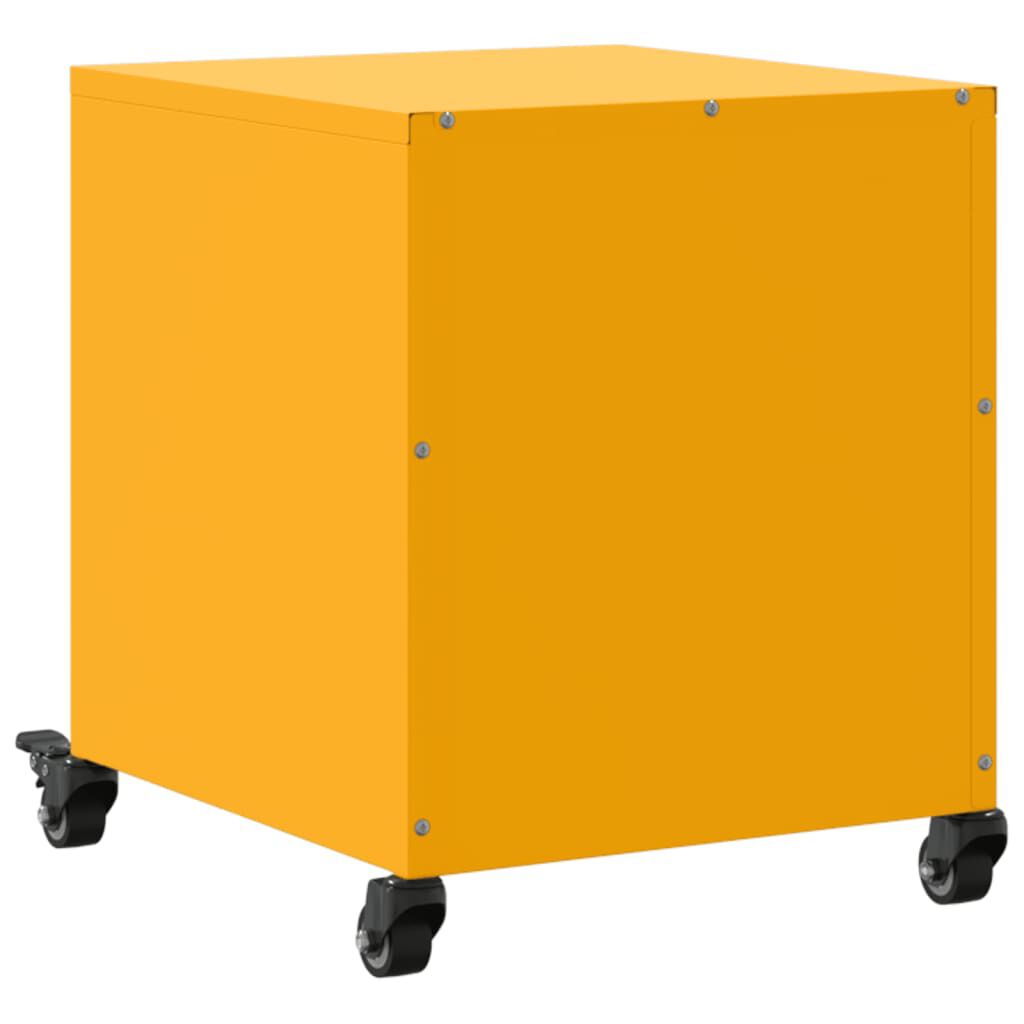 vidaXL Κομοδίνο Μουσταρδί 36x39x43,5 εκ. από Χάλυβα