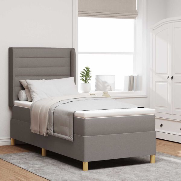 vidaXL Κρεβάτι Box Spring με Στρώμα & LED Ταμπά 80x200 εκ. Υφασμάτινο