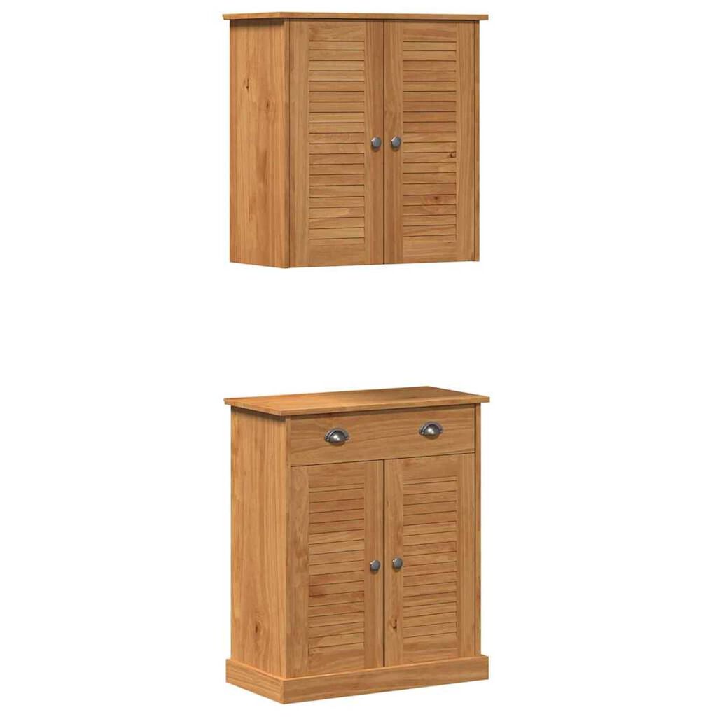 vidaXL Σετ Επίπλων Μπάνιου με συρτάρι 2 pcs Καφέ 67.5 x 34 x 80 εκ.