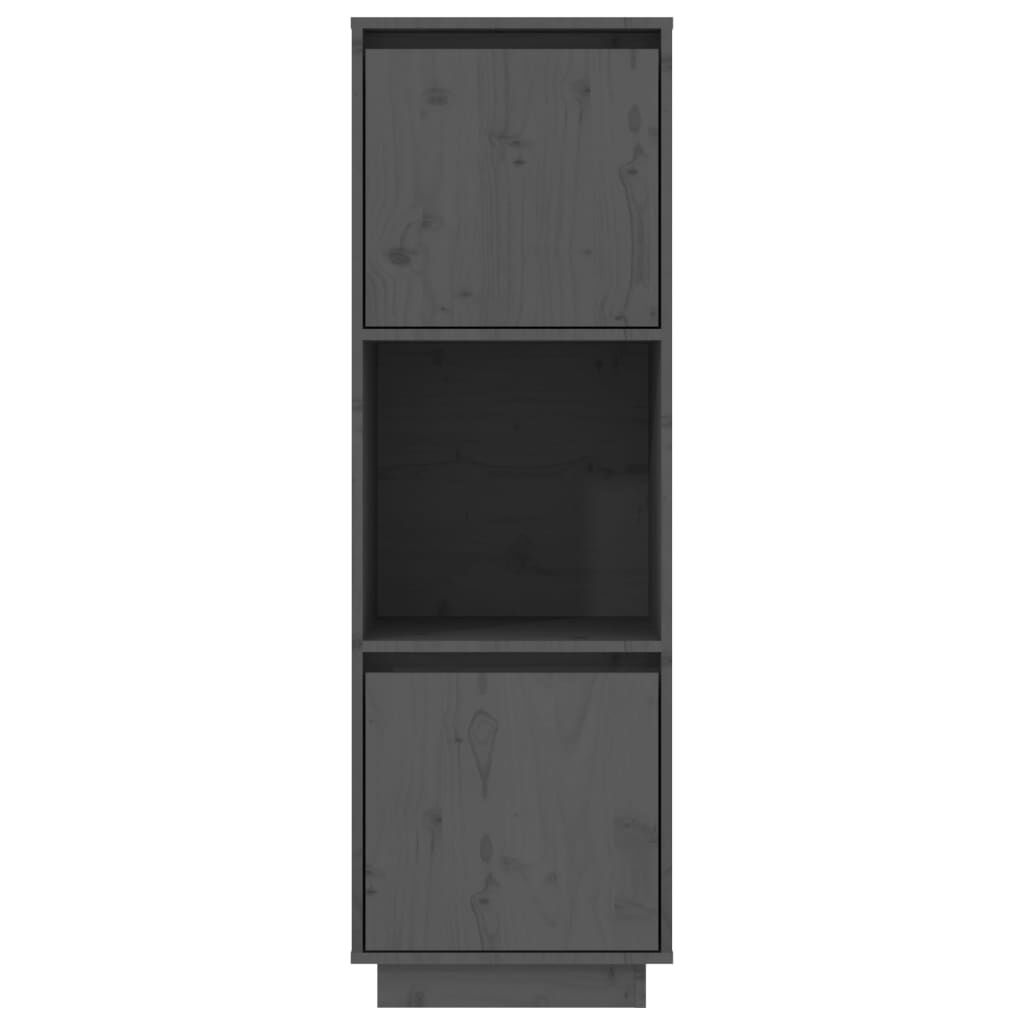 vidaXL Ντουλάπι Ψηλό Γκρι 38 x 35 x 117 εκ. από Μασίφ Ξύλο Πεύκου