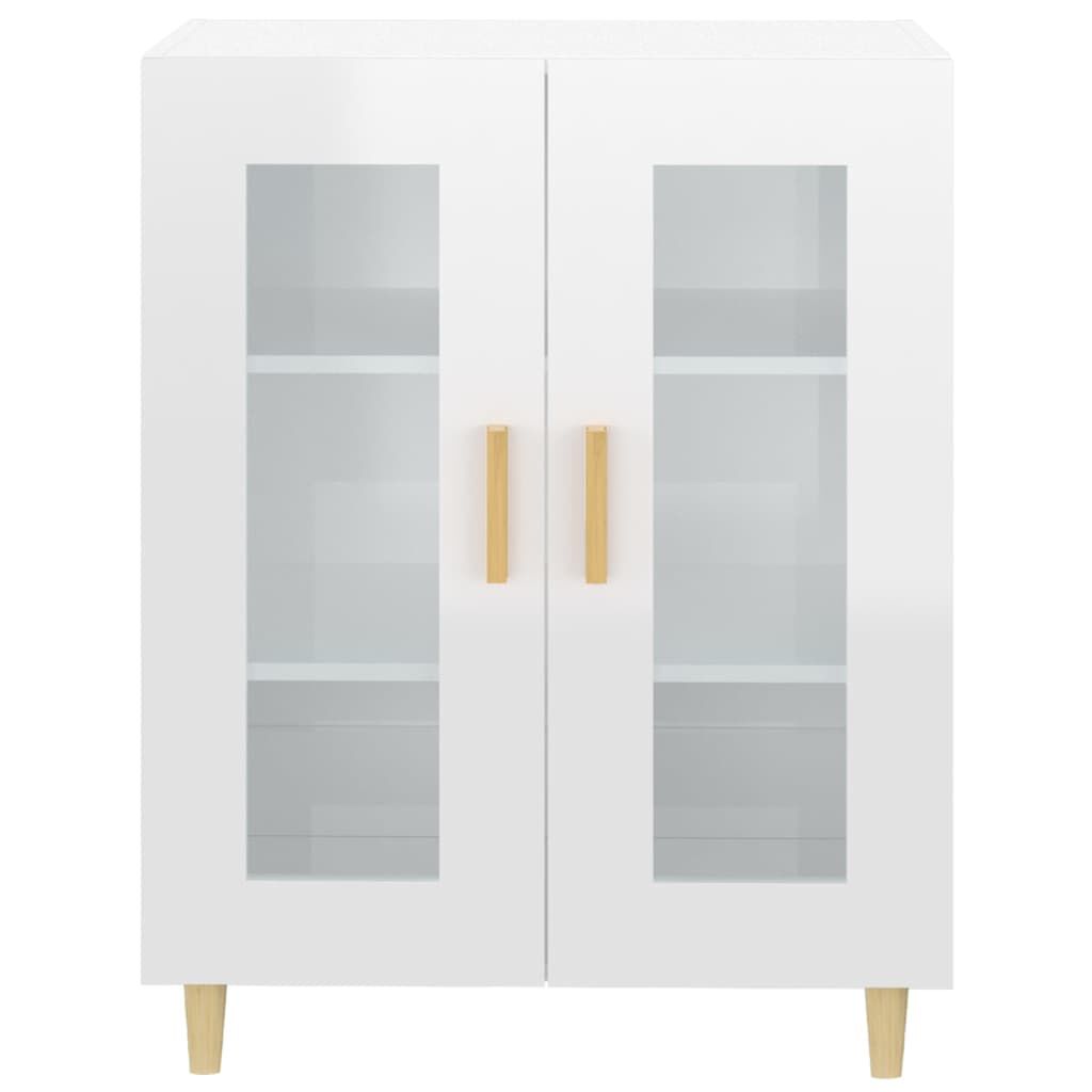 vidaXL Ντουλάπι Γυαλιστερό Λευκό 69,5x34x90 εκ. Επεξεργασμένο Ξύλο