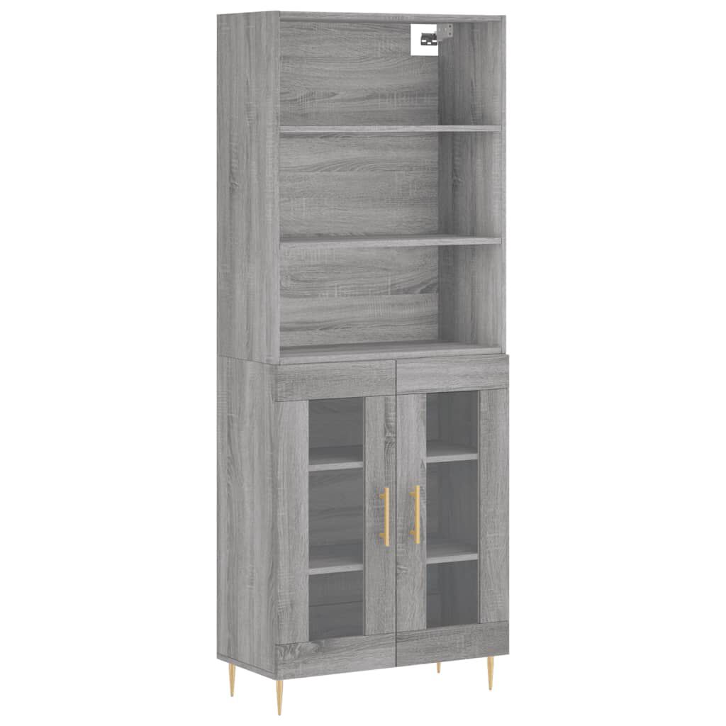 vidaXL Ντουλάπι Γκρι Sonoma 69,5 x 34 x 180 εκ. Επεξεργασμένο Ξύλο