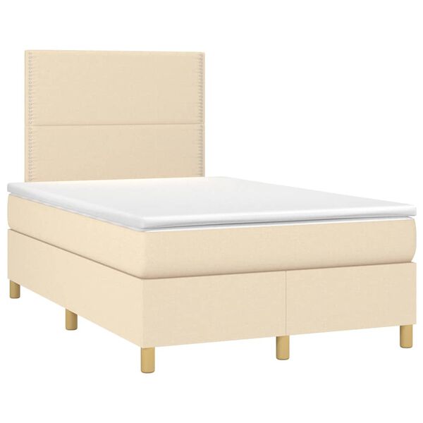 vidaXL &Kappa;&rho;&epsilon;&beta;ά&tau;&iota; Boxspring &mu;&epsilon; &Sigma;&tau;&rho;ώ&mu;&alpha; & LED &Kappa;&rho;&epsilon;&mu; 120x190 &epsilon;&kappa;. &Upsilon;&phi;&alpha;&sigma;&mu;ά&tau;&iota;&nu;&omicron;