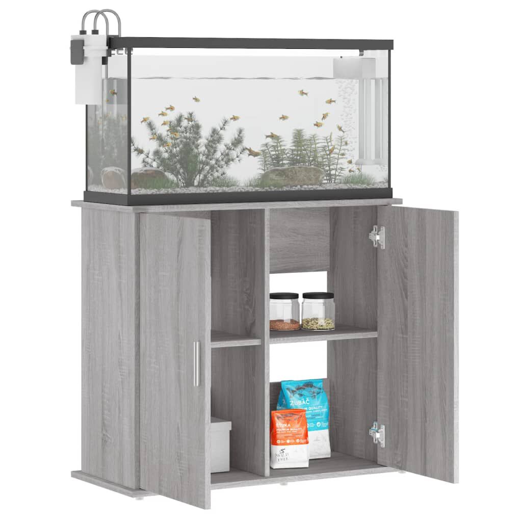 vidaXL Βάση Ενυδρείου Γκρι Sonoma 81x36x73 εκ. από Επεξεργασμένο Ξύλο
