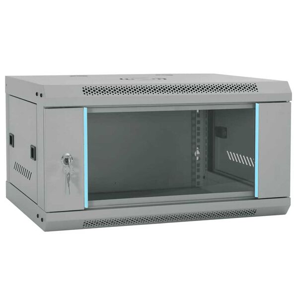 vidaXL Ντουλάπα δικτύου με αποθήκευση Γκρι 60 x 45 x 35 cm Ατσάλι