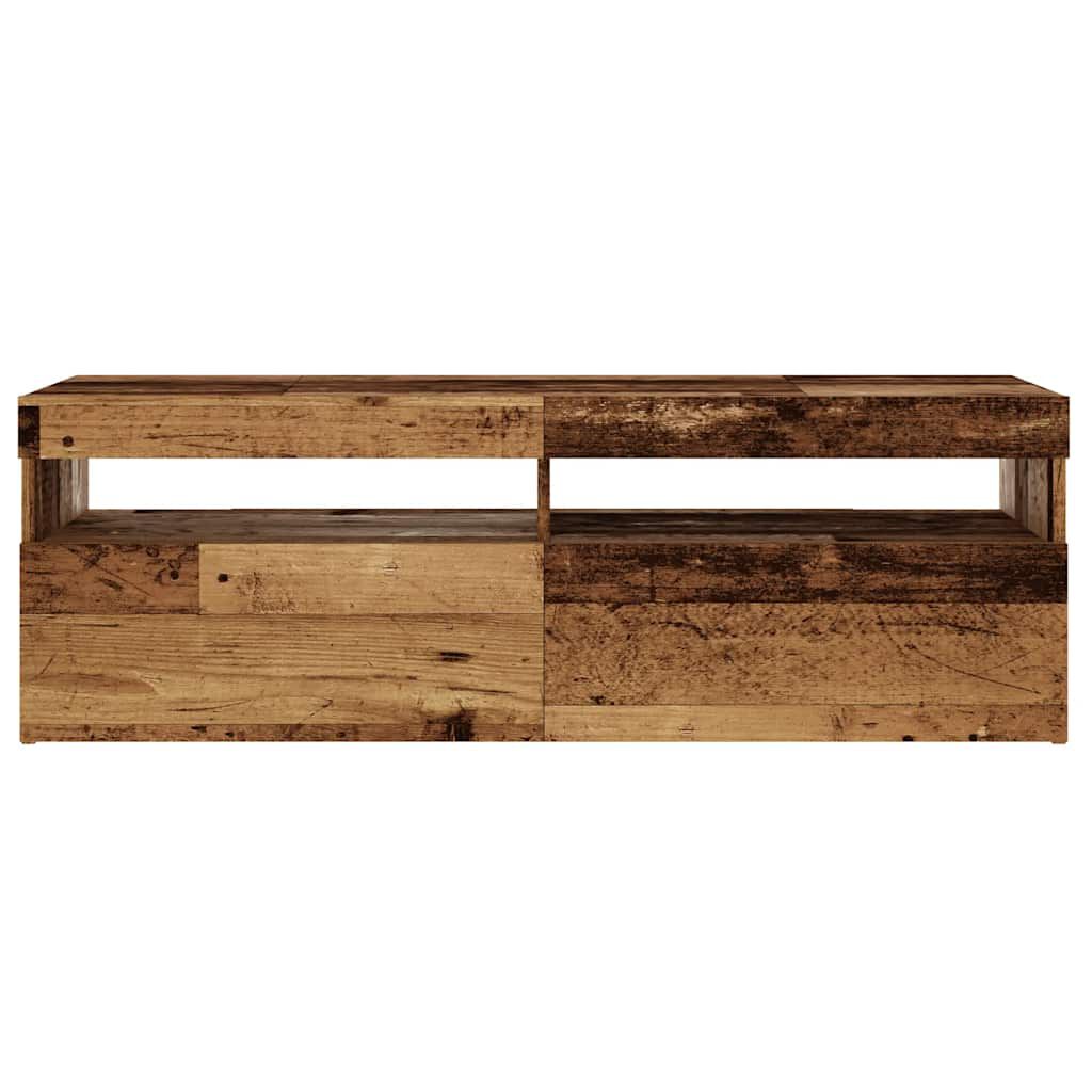 vidaXL Έπιπλο Τηλεόρασης LED Όψη Παλαιού Ξύλου 120x35x40 εκ.Επεξ. Ξύλο