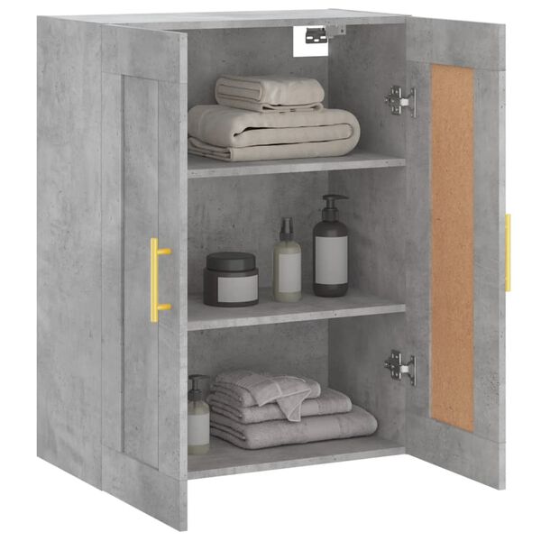 vidaXL Ντουλάπι Επιτοίχιο Γκρι Σκυροδεμ. 69,5x34x90 εκ. Επεξεργ. Ξύλο
