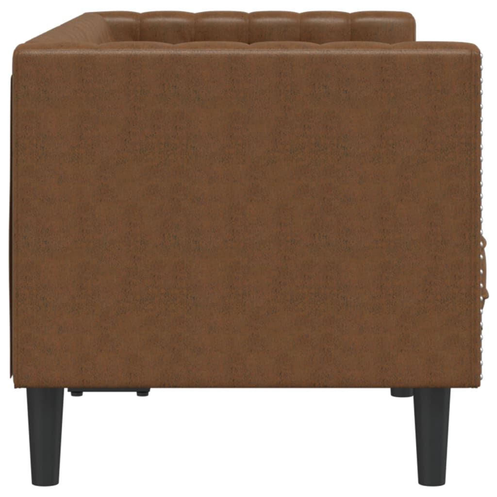 vidaXL Καναπές Chesterfield 2-θέσιος Καφέ δέρμα Faux Suede καφέ