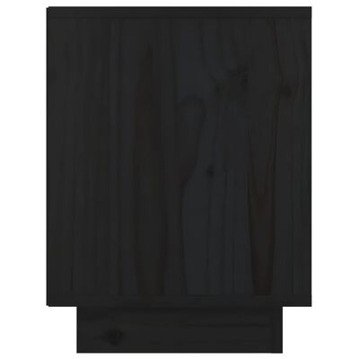 vidaXL Κομοδίνα 2 τεμ. Μαύρα 40 x 30 x 40 εκ. από Μασίφ Ξύλο Πεύκου