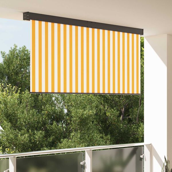 vidaXL Εξωτερικό ρολό Ριγέ Πορτοκαλί και λευκό 220 x 250 cm ύφασμα
