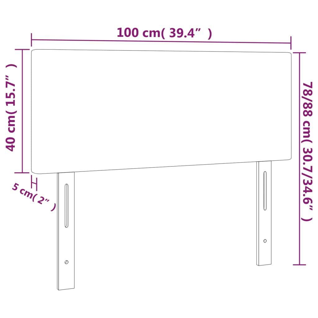 vidaXL Κεφαλάρι Κρεβατιού LED Μαύρο 100x5x78/88 εκ. Συνθετ. Δέρμα