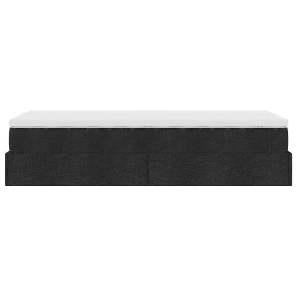 vidaXL Οθωμανικό κρεβάτι με στρώμα Μαύρο 100x200cm Ύφασμα