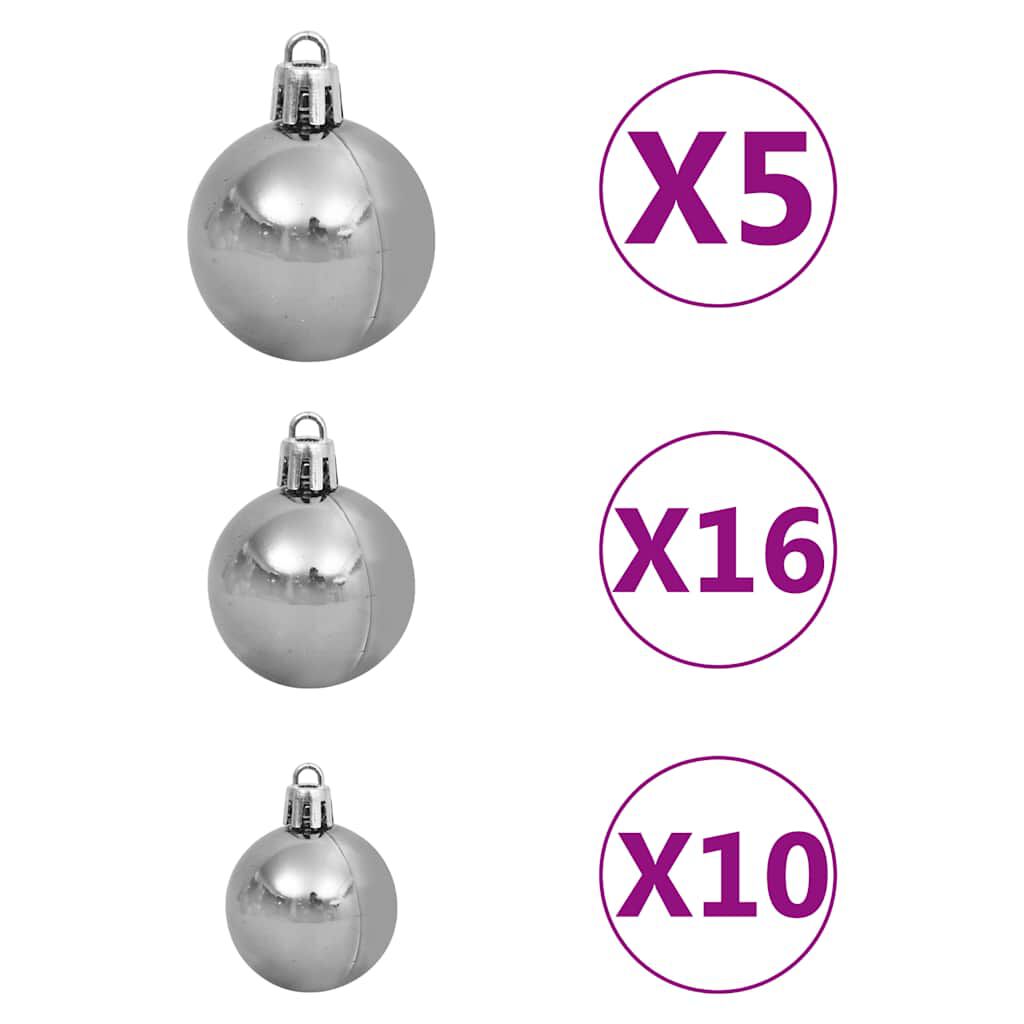 vidaXL Χριστουγ. Δέντρο Έλατο Nordmann LED/Μπάλες Πράσινο 240 εκ.