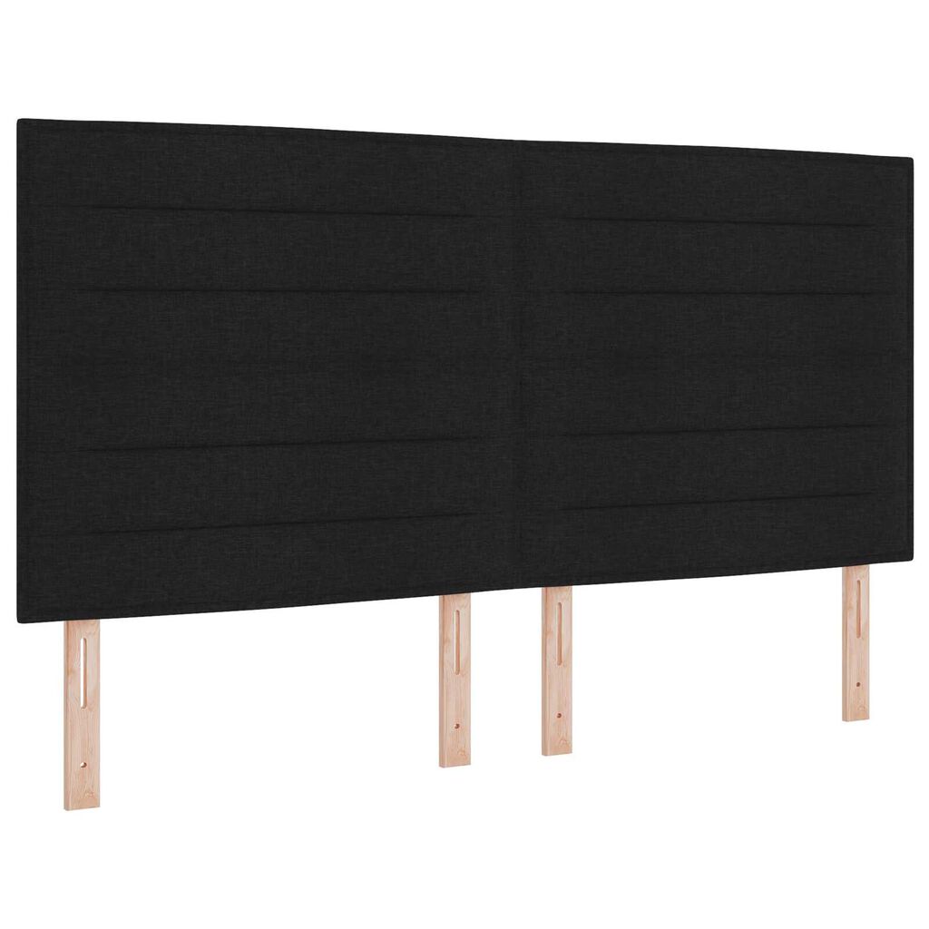 vidaXL Κρεβάτι Box Spring με Στρώμα & LED Μαύρο 200x200 εκ Ύφασμα