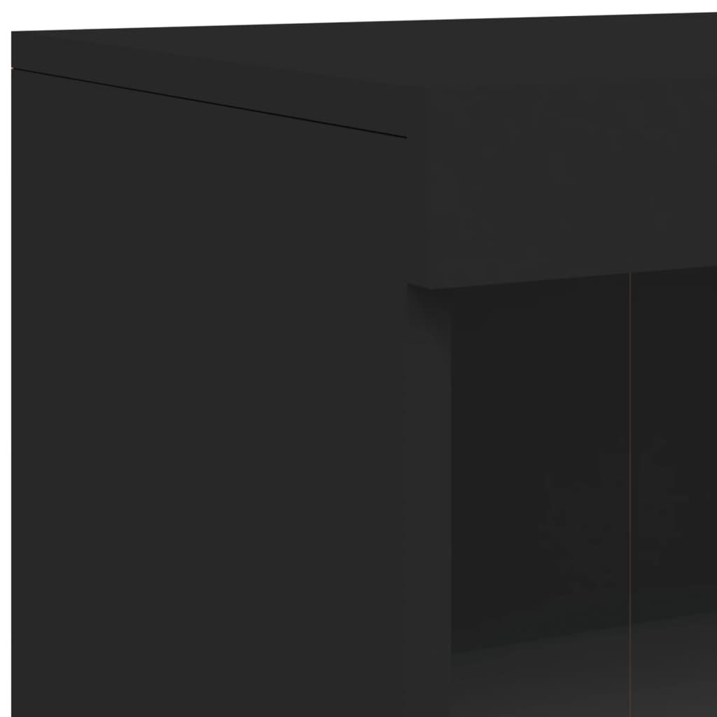 vidaXL Μπουφές με Φώτα LED Μαύρος 162 x 37 x 100 εκ.
