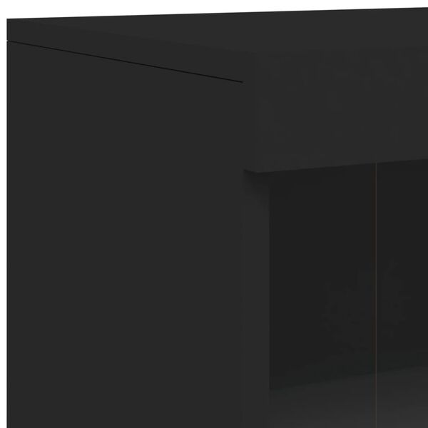 vidaXL Μπουφές με Φώτα LED Μαύρος 162 x 37 x 100 εκ.