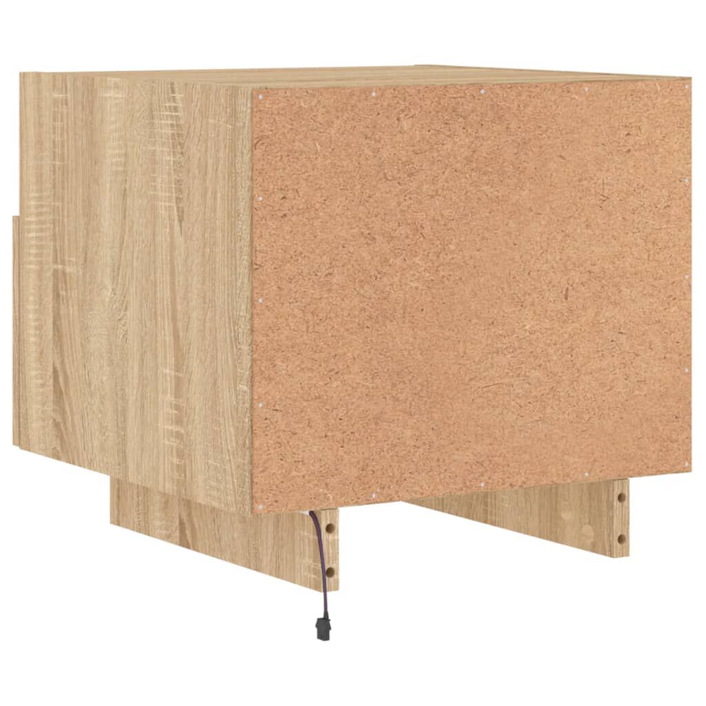 vidaXL Κομοδίνα με Φώτα LED 2 τεμ. Sonoma Δρυς 40 x 39 x 37 εκ.