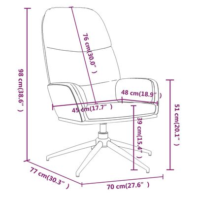 vidaXL Πολυθρόνα Relax Σκούρο Γκρι από Συνθετικό Καστόρι