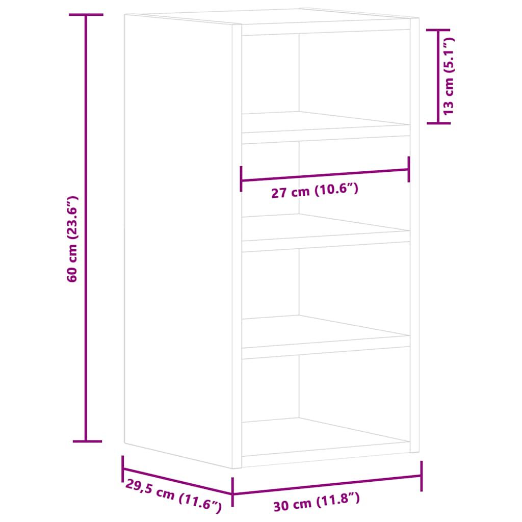 vidaXL κρεμαστό ντουλάπι Riga καπνιστή δρυς 30x29,5x60 cm