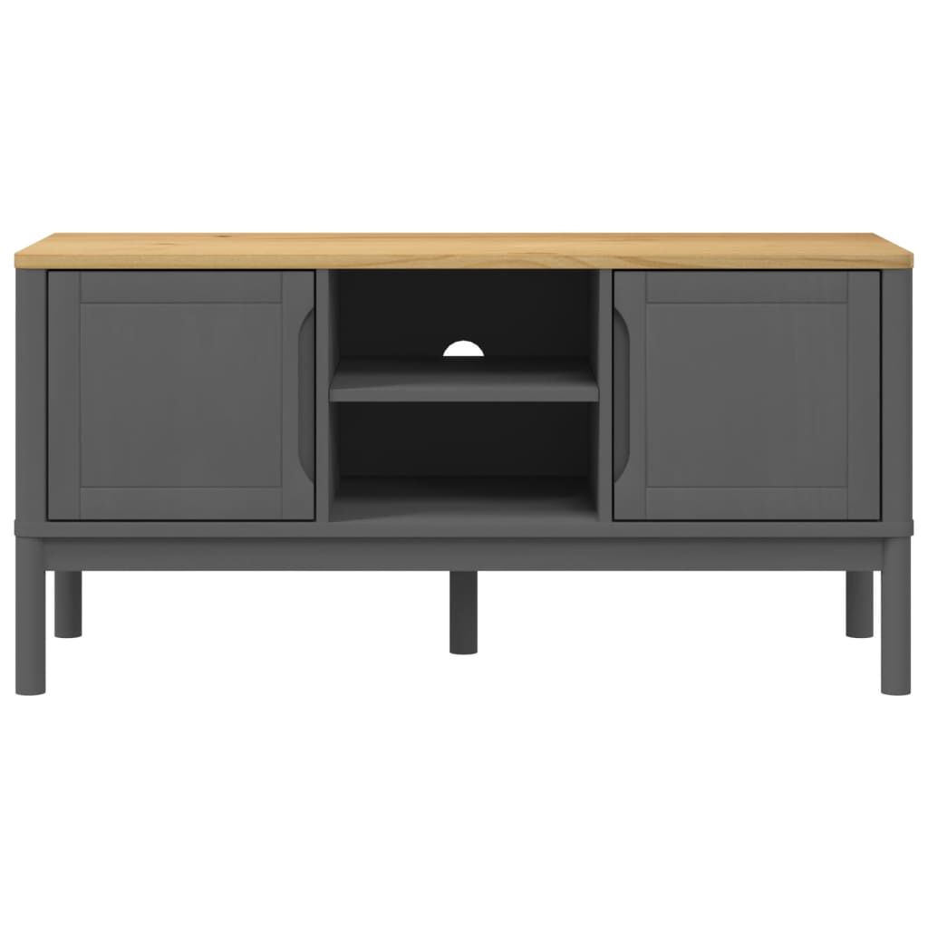 vidaXL Έπιπλο Τηλεόρασης FLORO Γκρι 114x43x55 εκ. Μασίφ Ξύλο Πεύκου