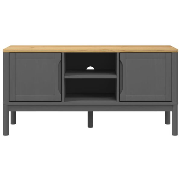 vidaXL Έπιπλο Τηλεόρασης FLORO Γκρι 114x43x55 εκ. Μασίφ Ξύλο Πεύκου