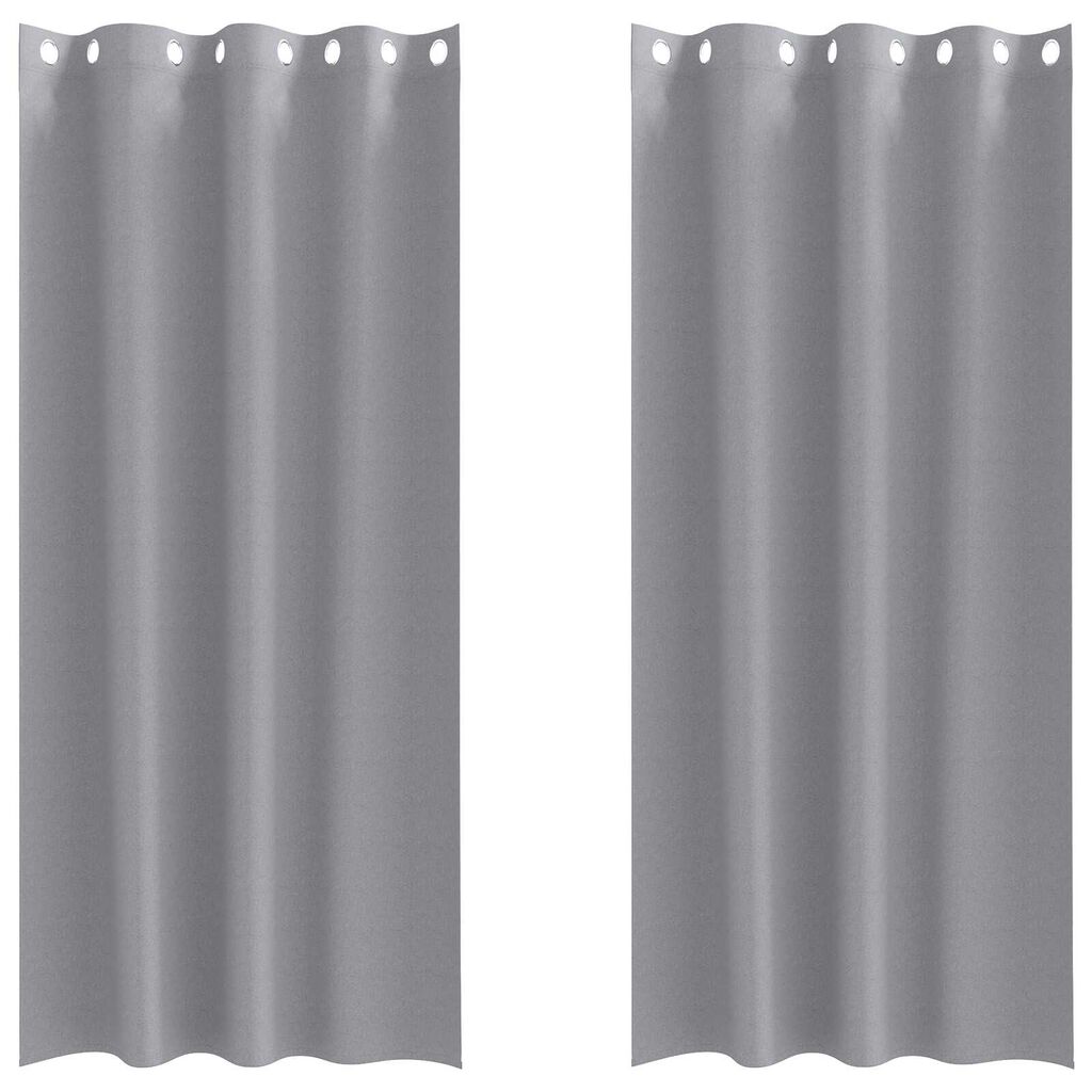 vidaXL Κουρτίνες 2 pcs Ανοιχτό γκρι 260 x 140 εκ. Πολυεστέρας