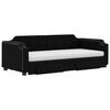 vidaXL Καναπές Κρεβάτι Συρόμενος Μαύρος 90x200 εκ. Ύφασμα & Συρτάρια