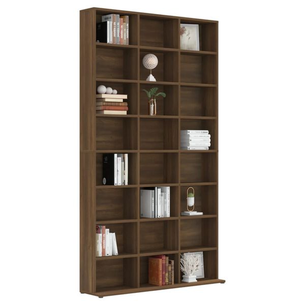 vidaXL Έπιπλο για CD Καφέ Δρυς 102x23x177,5 εκ. Επεξεργασμένο Ξύλο