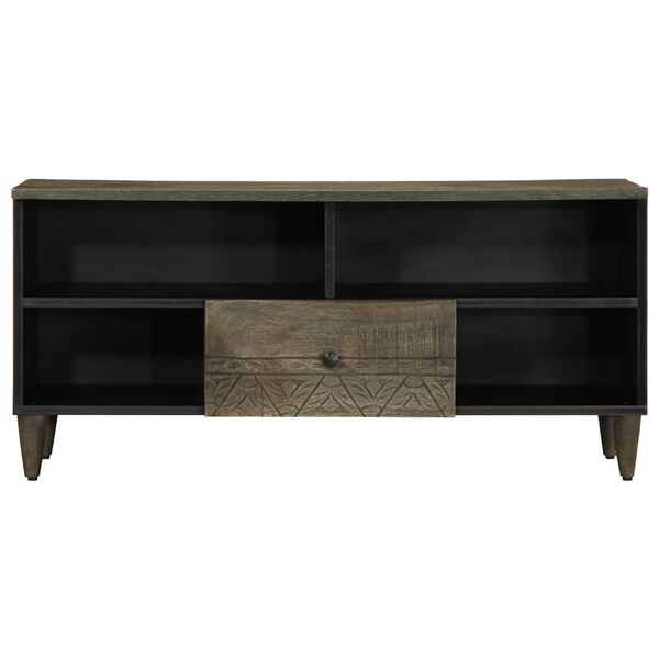 vidaXL Έπιπλο Τηλεόρασης Μαύρο 100 x 33 x 46 εκ. από Μασίφ Ξύλο Μάνγκο