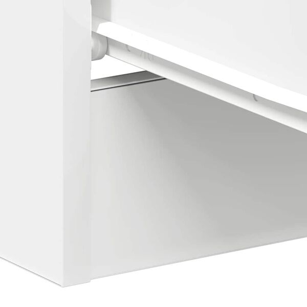 vidaXL Κομοδίνο Λευκό 38 x 35 x 56 εκ. από Επεξ. Ξύλο