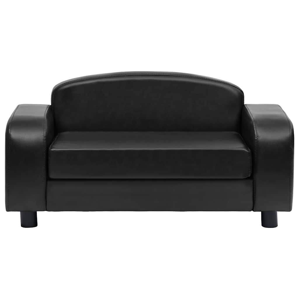 vidaXL Καναπές-Κρεβάτι Σκύλου Μαύρος 80x50x40 εκ. από Συνθετικό Δέρμα