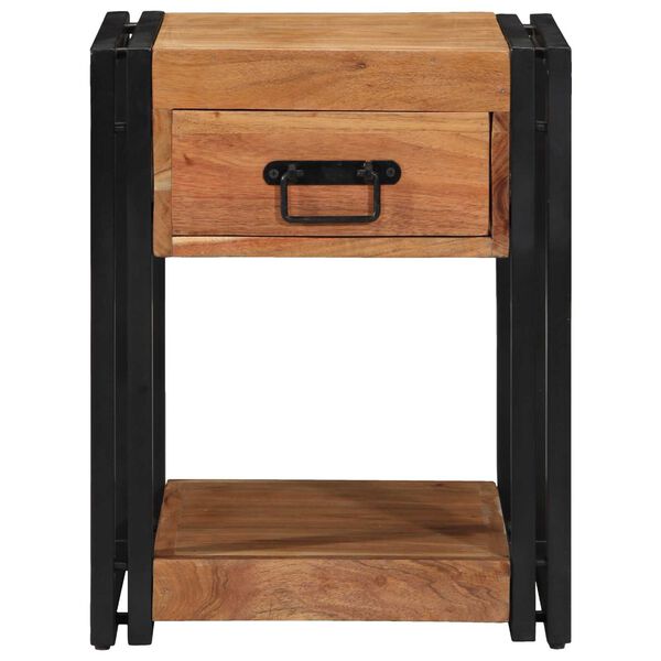 vidaXL Κομοδίνο με συρτάρι Καφέ 40 x 40 x 50 cm Μασίφ ξύλο ακακίας